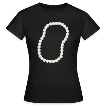 Conception élégante de collier de perles de perles - T-shirt Femme - noir - Devant - AI Model Female 172 dark (172cm)
