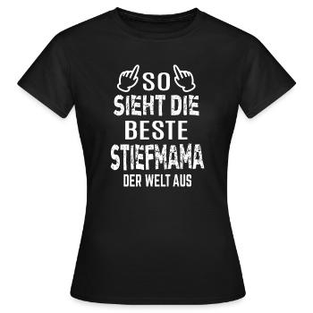 Stepmom Gift Best Stepmom in the World - Women's T-Shirt - black - Front - AI Model Female 172 dark (172cm)