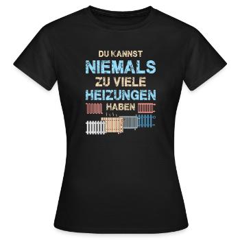 Heating Engineer Heating Construction Plumber Plumber - Women's T-Shirt - black - Front - AI Model Female 172 dark (172cm)