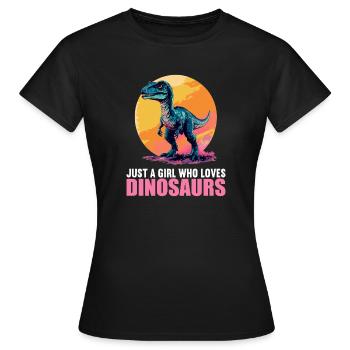 Dino Dinosaure Dinosaure - T-shirt Femme - noir - Devant - AI Model Female 172 dark (172cm)