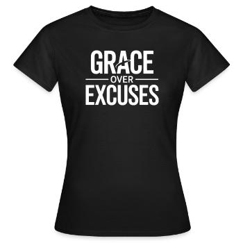 La grâce chrétienne plutôt que les excuses La grâce plutôt que les excuses - T-shirt Femme - noir - Devant - AI Model Female 172 dark (172cm)