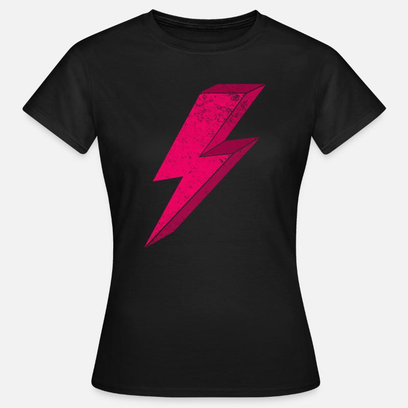 Conception d'éclair rose vif 3D - T-shirt Femme - noir