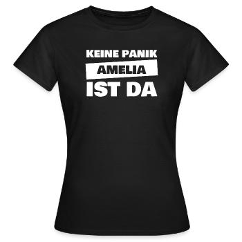 Amelia als Vorname - Frauen T-Shirt - Schwarz - Vorne - AI Model Female 172 dark (172cm)