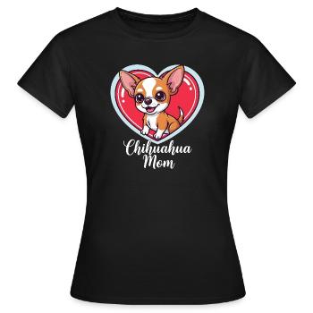 Chihuahua Mom Cartoon Herz für Hundemamas - Frauen T-Shirt - Schwarz - Vorne - AI Model Female 172 dark (172cm)