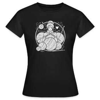 Knitting Design – Style & Cosiness - Women's T-Shirt - black - Front - AI Model Female 172 dark (172cm)