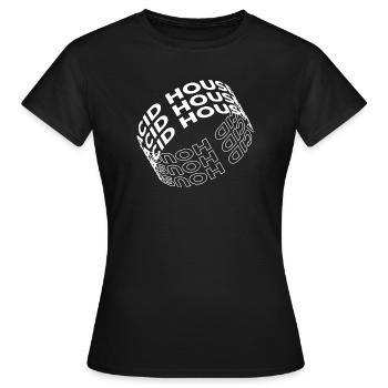 Conception de la typographie Acid House - T-shirt Femme - noir - Devant - AI Model Female 172 dark (172cm)
