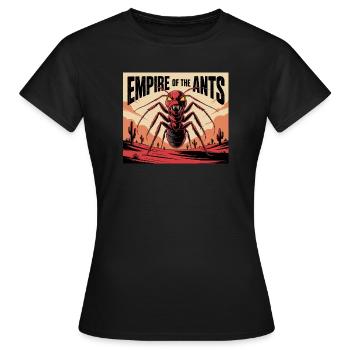 Rétro - L’empire des fourmis - T-shirt Femme - noir - Devant - AI Model Female 172 dark (172cm)