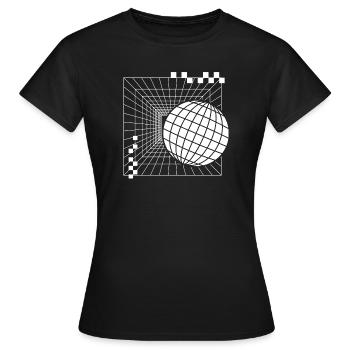 Futuristic Geometric Sphere Design - Women's T-Shirt - black - Front - AI Model Female 172 dark (172cm)