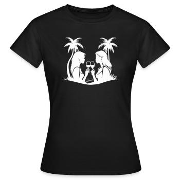 Frauen Dinner-Partie Silhouette - Frauen T-Shirt - Schwarz - Vorne - AI Model Female 172 dark (172cm)