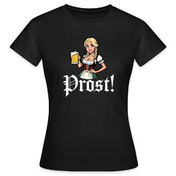 Prost - Frauen T-Shirt - Schwarz - Vorne - AI Model Female 172 dark (172cm)