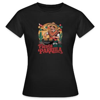 Fiesta De La Parrilla : Mexicaine - T-shirt Femme - noir - Devant - AI Model Female 172 dark (172cm)