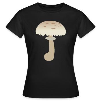 Minimalistische Sonnenschirm-Pilz-Illustration - Frauen T-Shirt - Schwarz - Vorne - AI Model Female 172 dark (172cm)