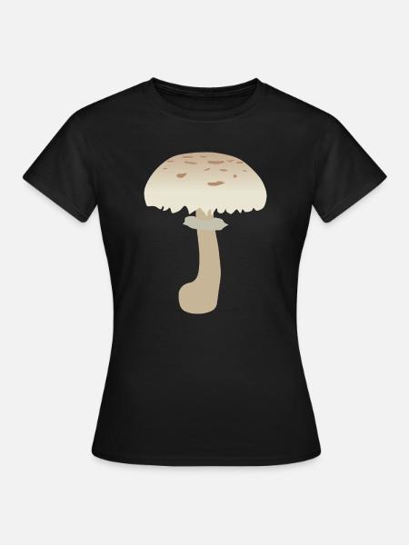 Minimalistische Sonnenschirm-Pilz-Illustration - Frauen T-Shirt - Schwarz
