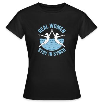 Synchronschwimmen Kunstschwimmen Wassersport - Frauen T-Shirt - Schwarz - Vorne - AI Model Female 172 dark (172cm)
