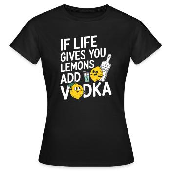 Humorous Lemon and Vodka Illustration - Women's T-Shirt - black - Front - AI Model Female 172 dark (172cm)