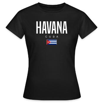 La Havane Cuba Cubains - T-shirt Femme - noir - Devant - AI Model Female 172 dark (172cm)