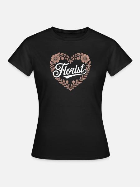 Florist Herz Design - Frauen T-Shirt - Schwarz