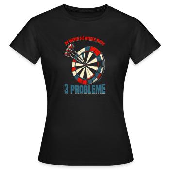 Fléchettes Fléchettes Jeu de fléchettes Lecteur de fléchettes - T-shirt Femme - noir - Devant - AI Model Female 172 dark (172cm)