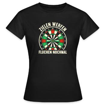 Fléchettes Fléchettes Jeu de fléchettes Lecteur de fléchettes - T-shirt Femme - noir - Devant - AI Model Female 172 dark (172cm)