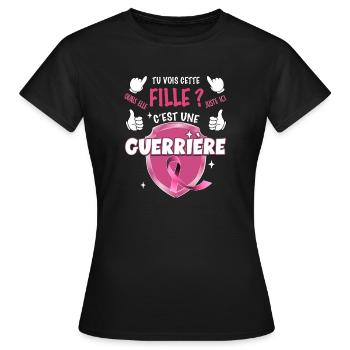 Pink October Breast Cancer Ribbon Warrior - Women's T-Shirt - black - Front - AI Model Female 172 dark (172cm)