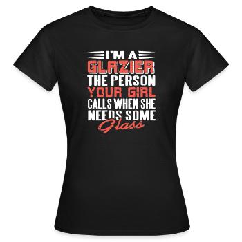 Vitrier Glasswork Expert Funny Window Repair Quote - T-shirt Femme - noir - Devant - AI Model Female 172 dark (172cm)