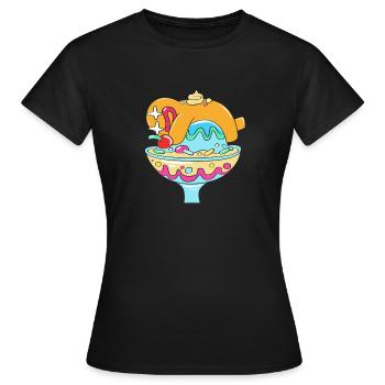 Bonhomme en pain d'épices de Noël - T-shirt Femme - noir - Devant - AI Model Female 172 dark (172cm)
