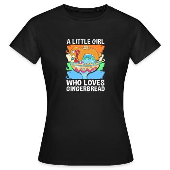 Bonhomme en pain d'épices Pain d'épices de Noël - T-shirt Femme - noir - Devant - AI Model Female 172 dark (172cm)