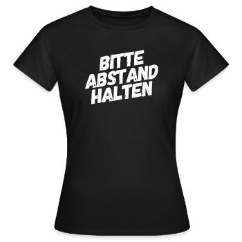 Veuillez garder vos distances - T-shirt Femme - noir - Devant - AI Model Female 172 dark (172cm)