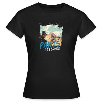 Die Pyramide des Louvre und die Denkmäler von Paris - Frauen T-Shirt - Schwarz - Vorne - AI Model Female 172 dark (172cm)