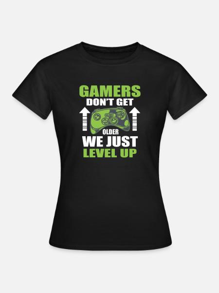 Conception motivante Gamer Level Up - T-shirt Femme - noir