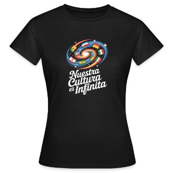 Nuestra Cultura Es Infinita Latino Culture - T-shirt Femme - noir - Devant - AI Model Female 172 dark (172cm)