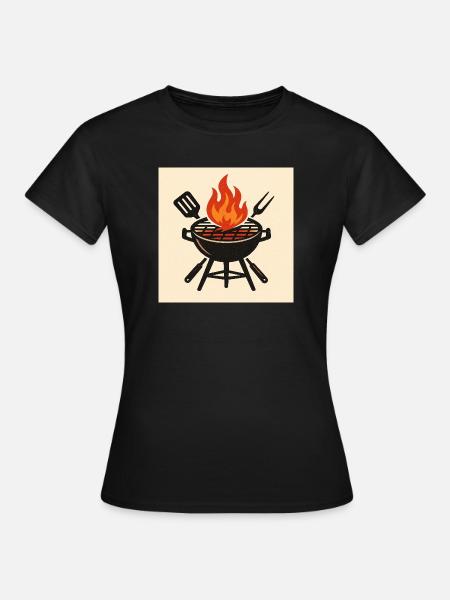 Feuriger Grillabend - Frauen T-Shirt - Schwarz