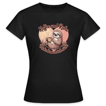 Café et paix et tranquillité, je n’ai pas besoin de plus - T-shirt Femme - noir - Devant - AI Model Female 172 dark (172cm)