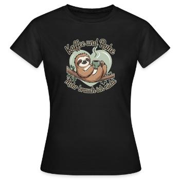 Café et paix et tranquillité, je n’ai pas besoin de plus - T-shirt Femme - noir - Devant - AI Model Female 172 dark (172cm)