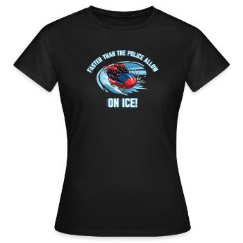 Schneller als die Polizei erlaubt - Frauen T-Shirt - Schwarz - Vorne - AI Model Female 172 dark (172cm)