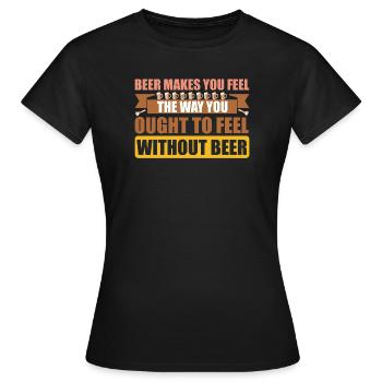 Sensations de la bière - T-shirt Femme - noir - Devant - AI Model Female 172 dark (172cm)