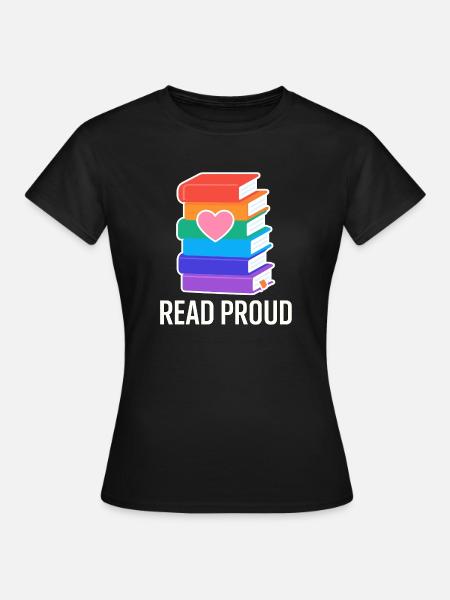 Lese Stolz Mit Regenbogen Herz - Frauen T-Shirt - Schwarz