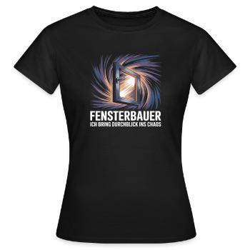 Fabricant de fenêtres Window Fitter Construction de fenêtres - T-shirt Femme - noir - Devant - AI Model Female 172 dark (172cm)