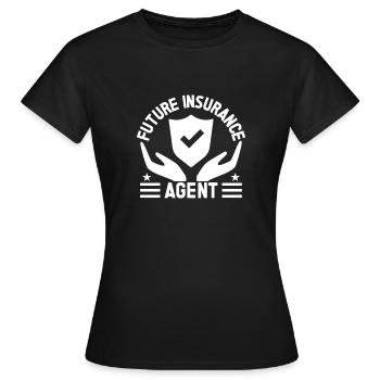 Insurance Agent Costume Future Agent Medicare - Frauen T-Shirt - Schwarz - Vorne - AI Model Female 172 dark (172cm)