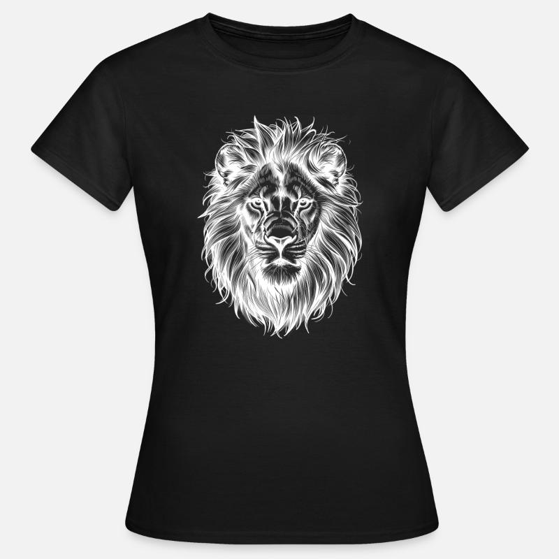 Lion Head Silhouette Black White - Women's T-Shirt - black