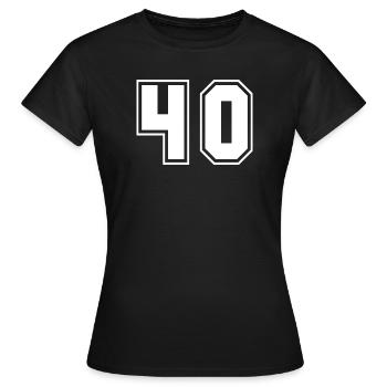 Sportif Numéro Design 40 Anniversaire - T-shirt Femme - noir - Devant - AI Model Female 172 dark (172cm)