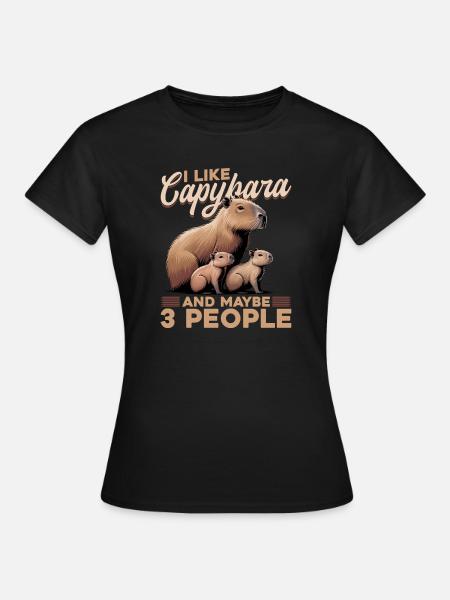 Funny Capybara - Frauen T-Shirt - Schwarz