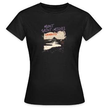 Mont Saint-Michel, Normandie - Frauen T-Shirt - Schwarz - Vorne - AI Model Female 172 dark (172cm)