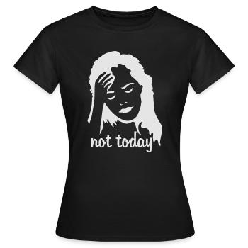 Gestes d'une femme souffrant de maux de tête - T-shirt Femme - noir - Devant - AI Model Female 172 dark (172cm)