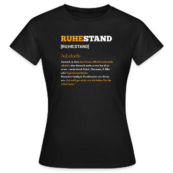 Ruhestand Typografie Poster - Frauen T-Shirt - Schwarz - Vorne - AI Model Female 172 dark (172cm)