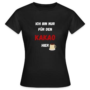 Je ne suis là que pour le cacao. Marché de Noël - T-shirt Femme - noir - Devant - AI Model Female 172 dark (172cm)