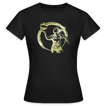 Volleyball Spielerin Silhouette - Frauen T-Shirt - Schwarz - Vorne - AI Model Female 172 dark (172cm)
