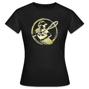 Tennis Spielerin Silhouette - Frauen T-Shirt - Schwarz - Vorne - AI Model Female 172 dark (172cm)