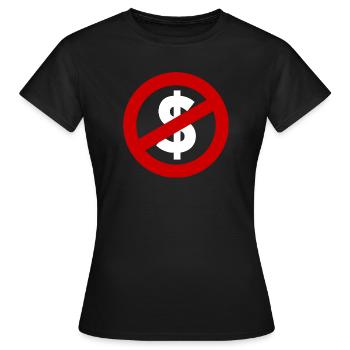 Dollar tout-puissant – Pouvoir, argent et société - T-shirt Femme - noir - Devant - AI Model Female 172 dark (172cm)