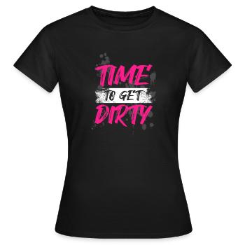 Il est temps de se salir Schlammlauf Mud Run Muddy Race - T-shirt Femme - noir - Devant - AI Model Female 172 dark (172cm)